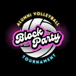 block party alumni volleyball tournament logo